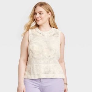 Womens Openwork Sweater Tank Top, #Universalthread in #cream! Worn Once, #target